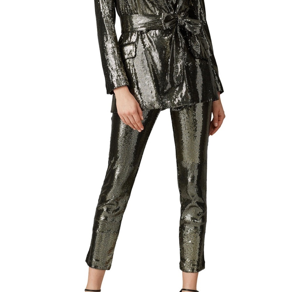 Badgley Mischka Gold Sequin Pants 2R